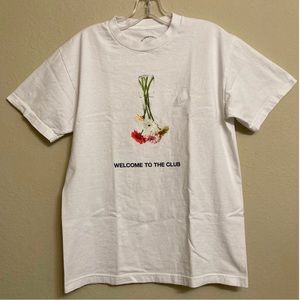 Anti Social Club White Upside Down Flowers Tee Shirt Size Medium
